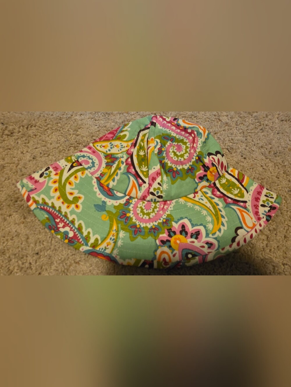 4/$25 Deal! Vera Bradley Aqua Paisley Bucket Hat
